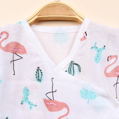Baby Organic Cotton Front Open Jhabla | Flamingo