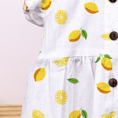 Baby Girl Organic Cotton Sleeveless Frock | Lemon