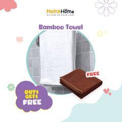 Moms Home Organic Cotton Bamboo Bath Towel | 75x150 CM | Buy 1 Get 1 Free