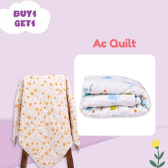 Ac Quilt Blanket cum Bedspread | 0-3 Years | 100X120 cm |  Buy 1 Get 1 Free