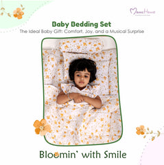 Baby Bedding Set With Muslin Swaddle, AC Quilt & Sleeping Bag | Bloom | Pack of 8