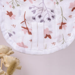 Moms Home Baby Organic Cotton Muslin Jhabla & Nappy | Blossom | Set of 1