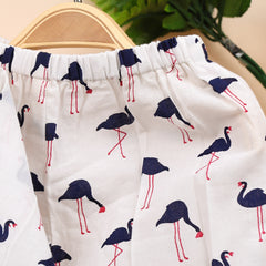 Organic Cotton Unisex Kids Pajama Set Combo | Night Suit | Sleepwear | Blue  Flamingo