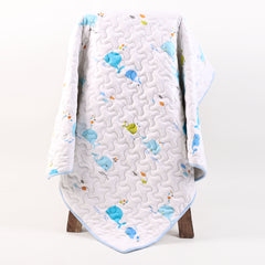 Ac Quilt Blanket cum Bedspread | 0-3 Years | 100X120 cm | Machine Washable | Blue Whale