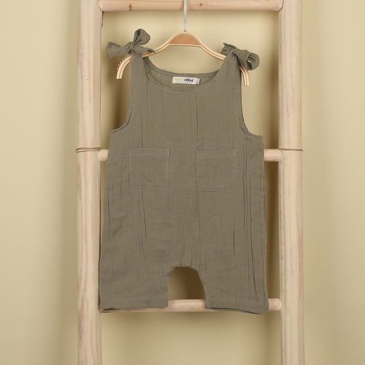 Baby Unisex Organic Muslin Cotton Bodysuit | Light Brown