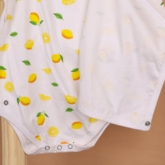 Kids Organic Cotton Front Open Kimono | Lemon