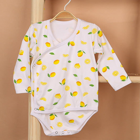 Kids Organic Cotton Front Open Kimono | Lemon