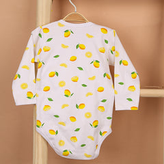 Kids Organic Cotton Front Open Kimono | Lemon