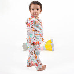 Organic Cotton Unisex Kids Pajama Set Combo | Night Suit | Sleepwear | Monkey