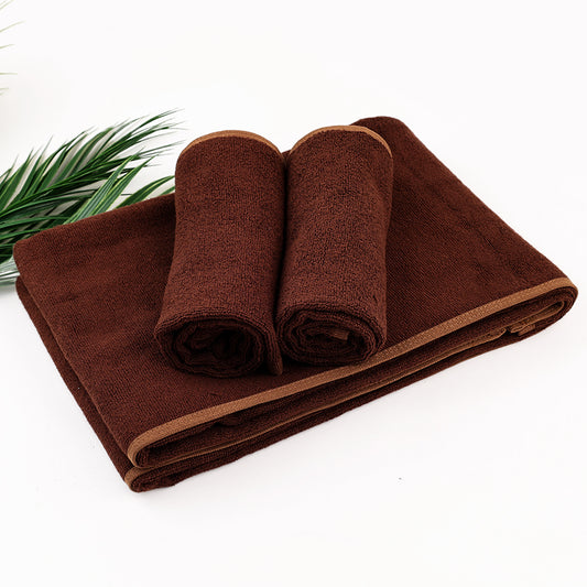 Moms Home Organic Cotton Bamboo 1 Bath Towel & 2 Hand Towels Set | Pack of 3