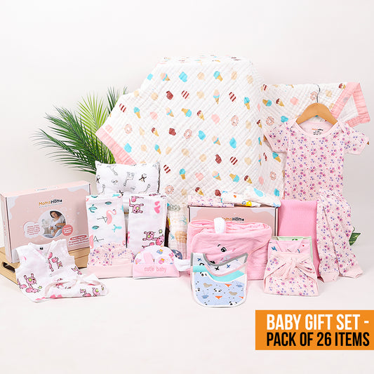 Baby Essential Gift set | Pink | 26 Item