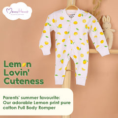 Kids Organic Cotton Full Body Romper | Lemon