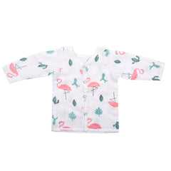 Baby Unisex Organic Cotton Muslin Full Sleeves Jhabla | Lion, Flamingo | Pack of 2