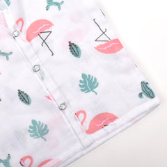 Baby Unisex Organic Cotton Muslin Full Sleeves Jhabla | Lion, Flamingo | Pack of 2