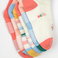 Baby Organic Cotton Antiskid Cute Detailed Socks - Multi Colour - Pack of 6