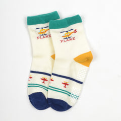 Baby Organic Cotton Antiskid Cute Detailed Socks - Multi Colour - Pack of 3