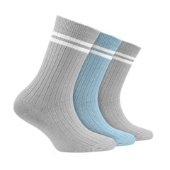 Odour free Organic Cotton Kids Bamboo Ribbed Socks - Pack of 3