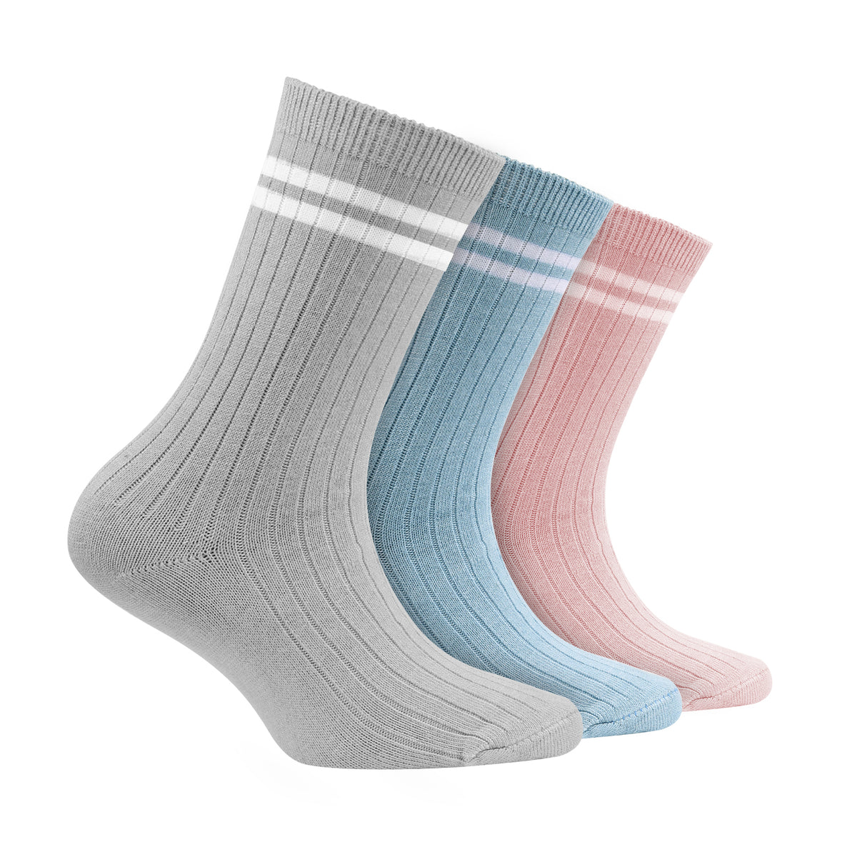 Odour free Organic Cotton Kids Bamboo Ribbed Socks - Pack of 3