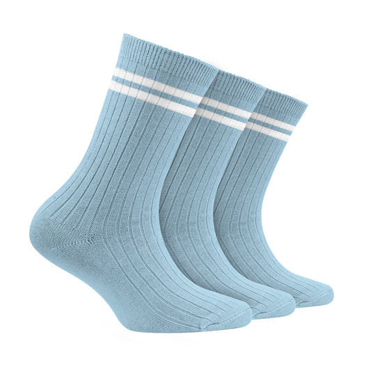 Bamboo Anti-Odour Ribbed Socks for Kids| Anti-Bacterial | Smell Free & Breathable | Hypoallergenic | Moisture-Wicking | Pack of 3