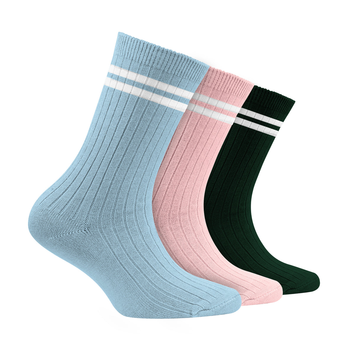 Odour free Organic Cotton Kids Bamboo Ribbed Socks - Pack of 3