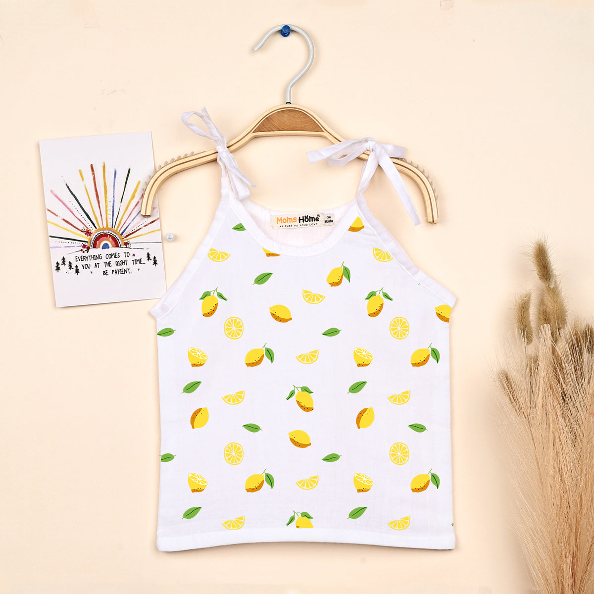 Baby Organic Cotton Knot type Jhabla | Lemon