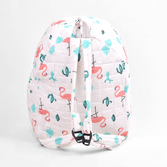 Baby Organic Cotton Muslin Travel Bag- Diaper Multipurpose Carry bags for Mothers- Flamingo