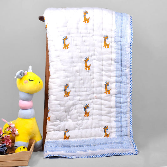 Organic Cotton Kids Quilt |  Giraffe | 0-9 Years | 140 X 200cm