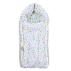 Baby Organic Cotton Muslin Sleeping cum carrying Nest Bag- Green Heart- 0-3 Months