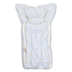 Baby Organic Cotton Muslin Sleeping cum carrying Nest Bag- Green Heart- 0-3 Months