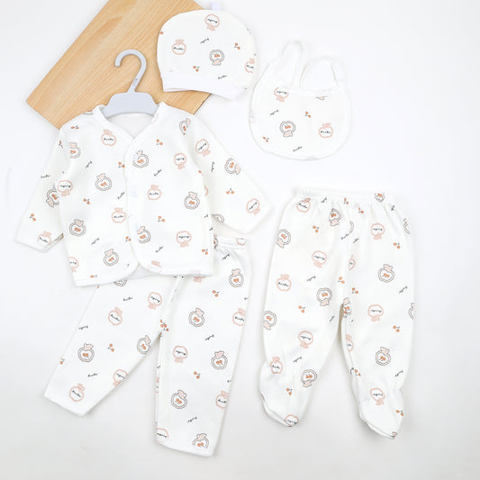 Baby Organic Cotton 5 Piece Warm Co-ord Set | 3-6 Months| Apple | Brown