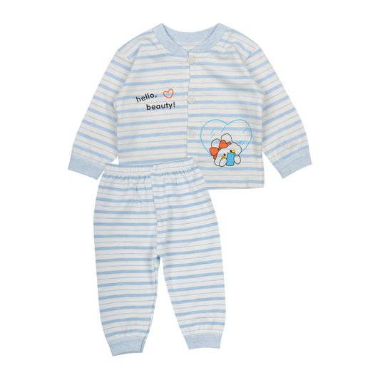 Baby Organic Cotton Co-ord Set- Blue | Heart