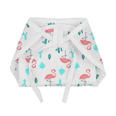 Moms Home Baby Unisex Organic Cotton Muslin Jhabla & Nappy - Flamingo - Set of  1