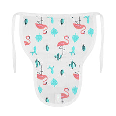 Moms Home Baby Unisex Organic Cotton Muslin Jhabla & Nappy - Flamingo - Set of  1