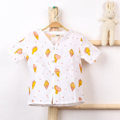 Kids Organic Cotton Muslin Co-Ord Set | Shirt & Shorts | Icecream