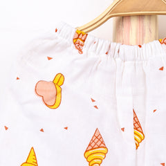 Kids Organic Cotton Muslin Co-Ord Set | Shirt & Shorts | Icecream