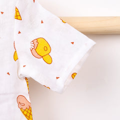 Kids Organic Cotton Muslin Co-Ord Set | Shirt & Shorts | Icecream