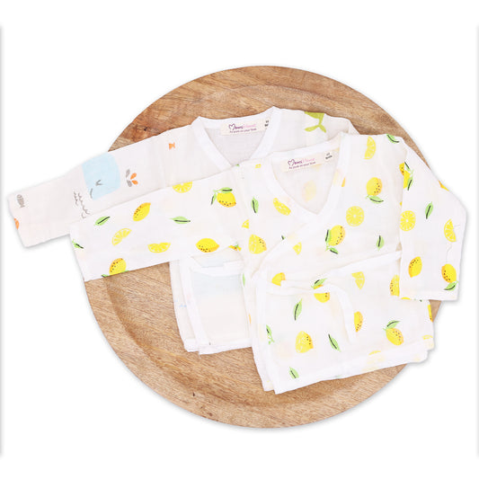 Kids Muslin Front Open Kimono | Pack of 2