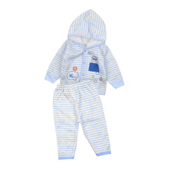 Baby Organic Cotton Hoodie Warm Co-ord Set | Blue | 3-6 Months | Buy 1 Get 1 Free