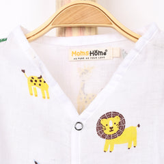 Kids Organic Cotton Muslin Co-Ord Set | Shirt & Shorts | Lion