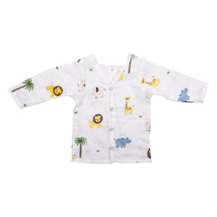 Baby Unisex Organic Cotton Muslin Full Sleeves Jhabla | Whale, Flamingo, Lion | Pack of 3