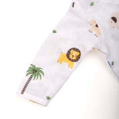 Baby Unisex Organic Cotton Muslin Full Sleeves Jhabla | Lion, Flamingo | Pack of 2