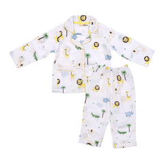 Organic Cotton Unisex Kids Pajama Set Combo | Night Suit | Sleepwear | Lion