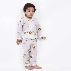 Organic Cotton Unisex Kids Pajama Set Combo | Night Suit | Sleepwear | Lion