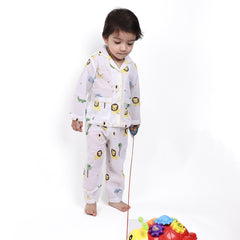 Organic Cotton Unisex Kids Pajama Set Combo | Night Suit | Sleepwear | Lion