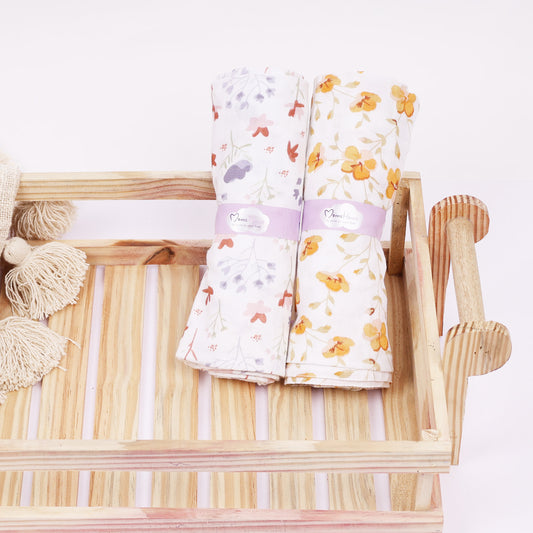 Baby Muslin Swaddle | 100x100 CM | Pack of 2 | Bloom & Blossom