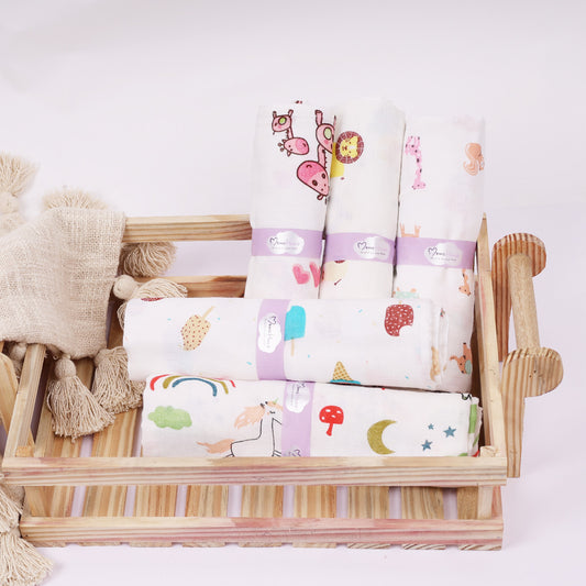 Baby Muslin Swaddle -100x100 cm - Pack of 5