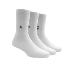 Footprints Men's Formal Organic Cotton & Bamboo Odour free Socks White Pack Of 3