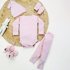 Baby Essential Gift Set | Baby Clothing Gift Combo | New Born Baby Clothing Set | Pack of 5 | Pearl Pink