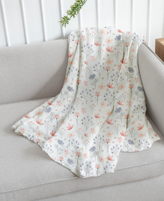 Baby Muslin Swaddle | 100x100 CM | Pack of 1 | Blossom