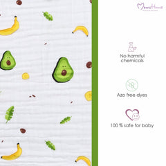 Baby Muslin 6 Layer Muslin blanket Cum Towel - 100X100 CM - (0-3 Years) Pack Of 1 Avocado